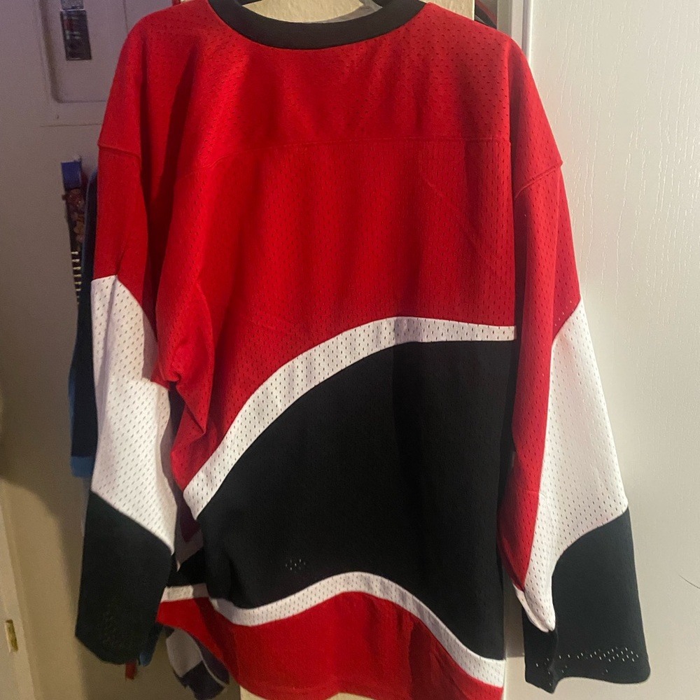 Red black white hockey jersey brand new